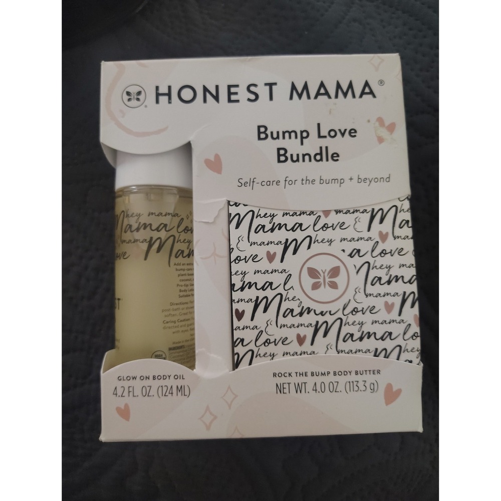 Honest Mama Bump Love Bundle Glow On Body Oil and Rock the Bump Body Butter Set